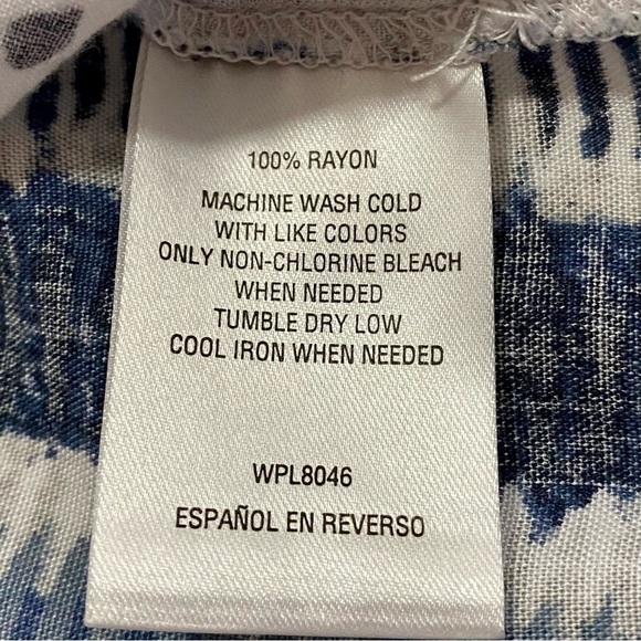 Rayon Button-front Roll-tab Sleeve Blouse Shirt Large - Picture 13 of 16